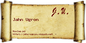 Jahn Ugron névjegykártya